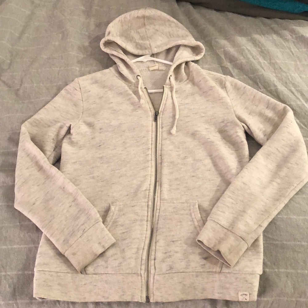 Cream colored zip up hoodie
